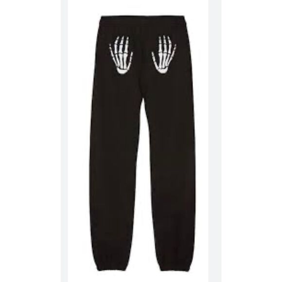 VS pink halloween 24 white skeleton hands sweatpants black campus joggers XL plu - Picture 2 of 8